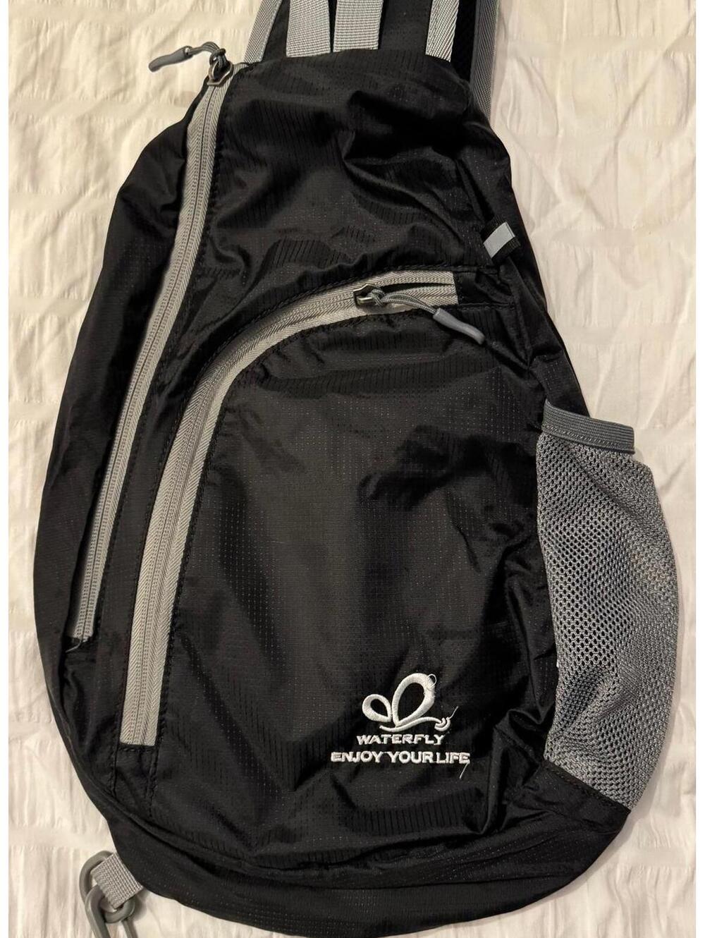 Waterfly Black Sling Backpack with Multiple Compartments